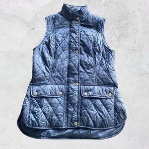 Barbour Vest Womens US 4 Black Gilet Snap Quilted pockets outdoor otterburn